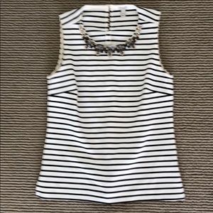 J crew striped tank w adorable neck detail